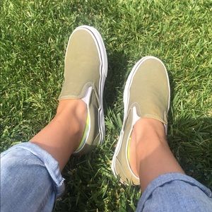 Green slip on vans